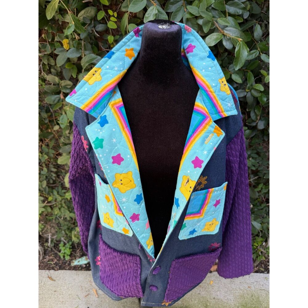 Upcycled Care Bears Quilt Chore Coat